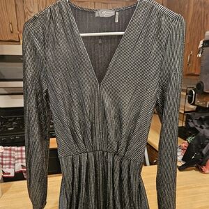 Dress Forum Black and Silver Long Sleeve Dress